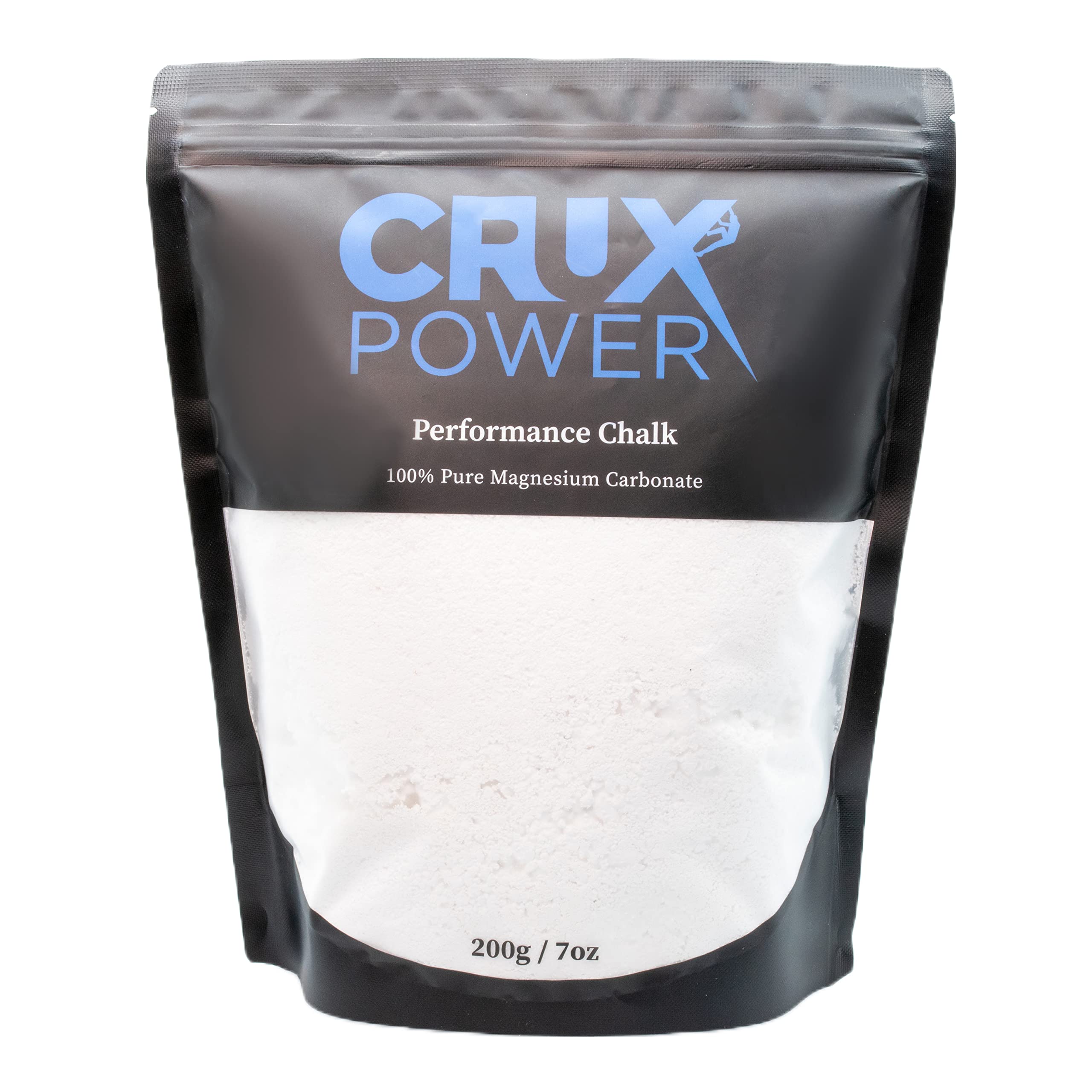 Crux Power chalk on wall during climb demonstrates controlled, ready-to-apply coverage.