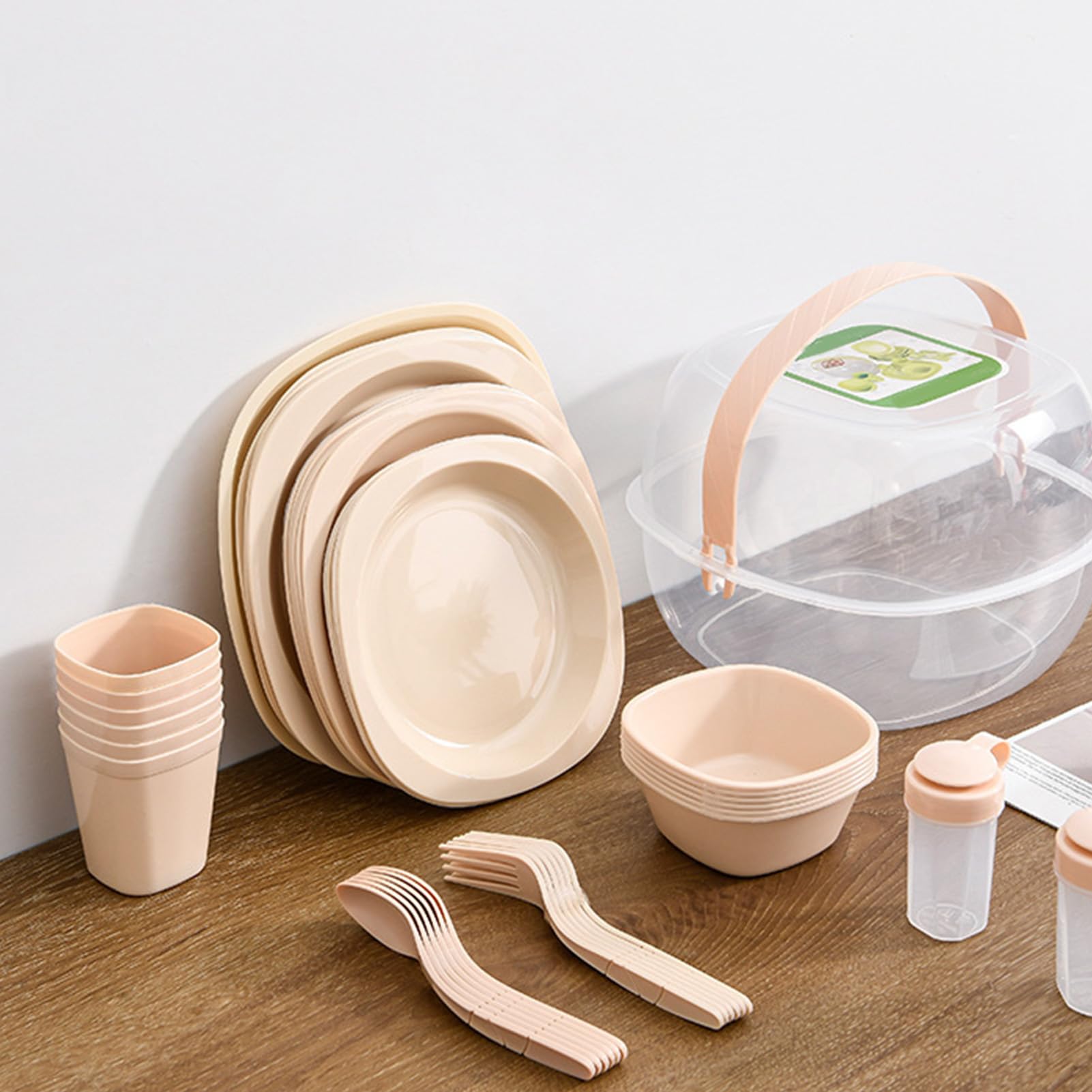 Cryfokt stackable camping dishes save space in backpacks and cabinets.