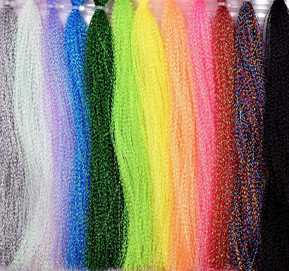 Crystal Flash Line, 10-pack Set C for fly tying - assorted colors