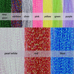 Set of 10-color crystal flash fly tying material for freshwater and saltwater flies