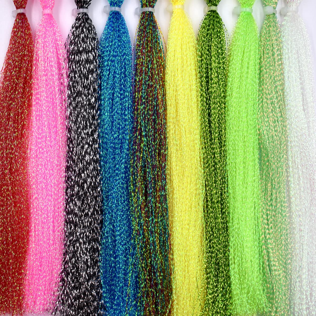 10-pack Crystal Flash Line Set B for fly tying with 10 color options