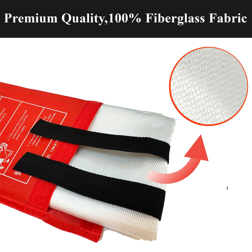 Crystal Lemon fire blanket glass fiber detail highlighting heat resistant material.