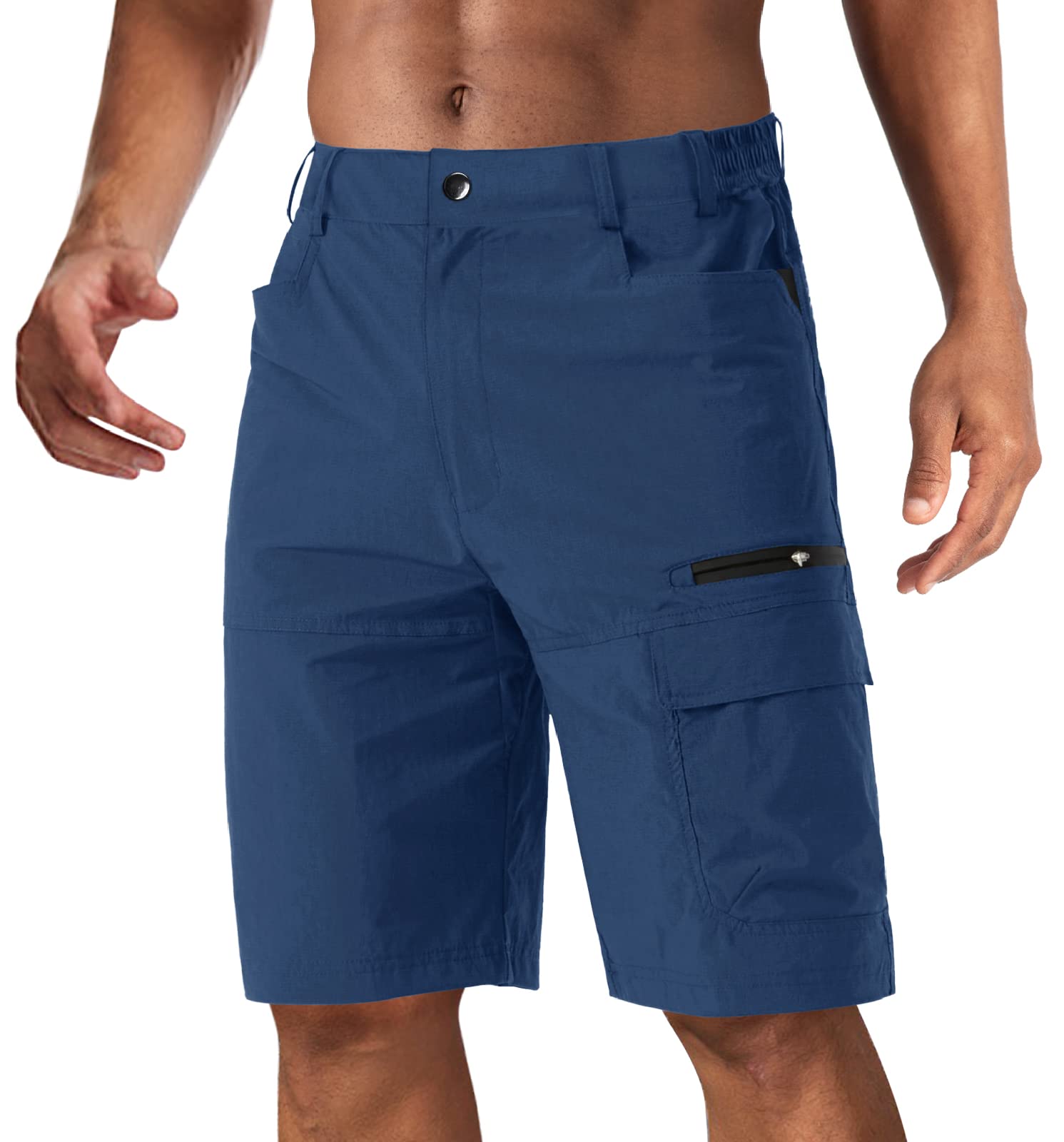 CRYSULLY men's cargo shorts royal blue front view showing versatility and style