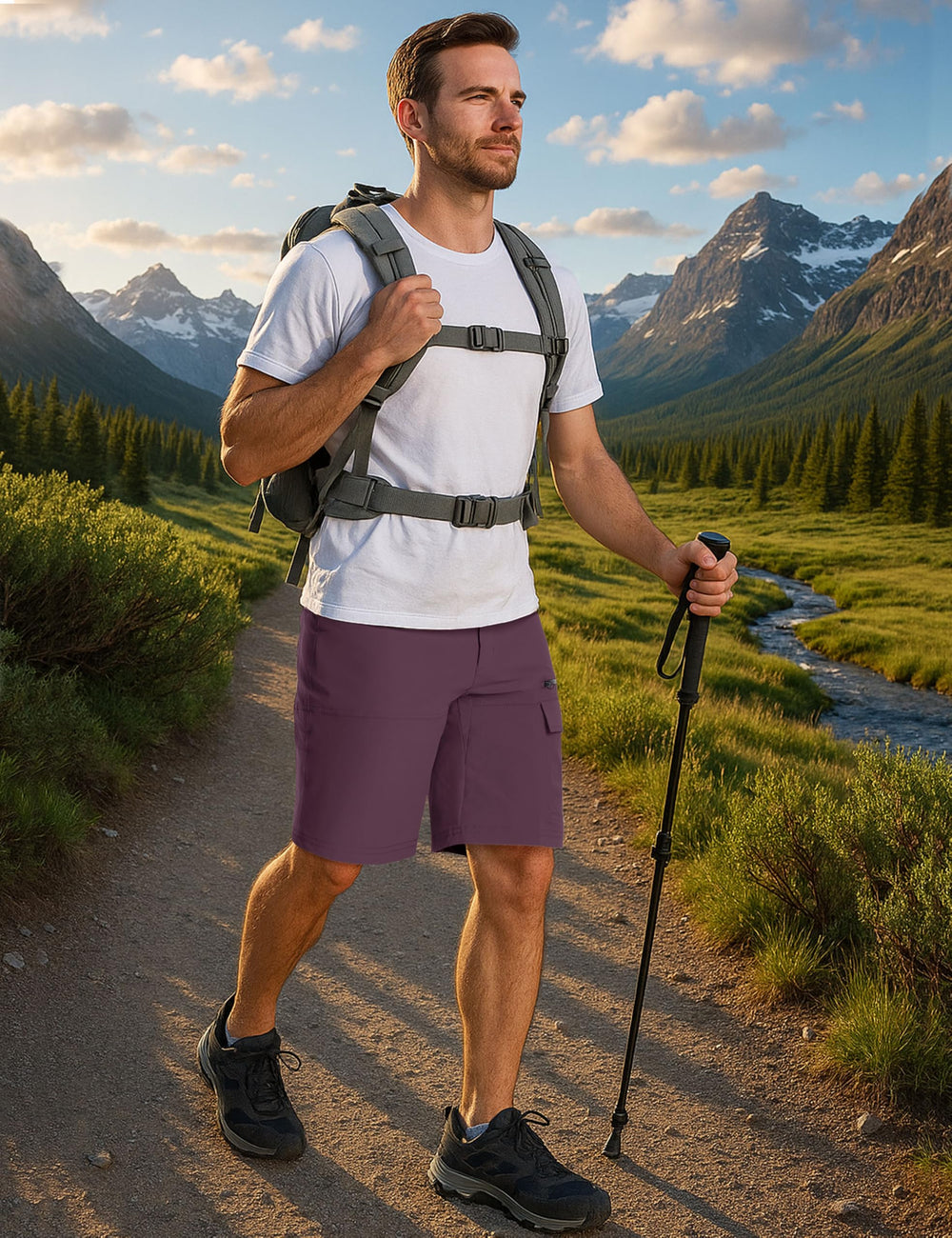 CRYSULLY hiking shorts back zip pocket—secure valuables on trails.