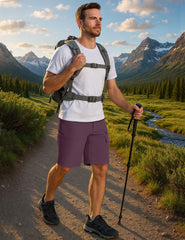 CRYSULLY hiking shorts back zip pocket—secure valuables on trails.