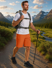 CRYSULLY men's hiking short back zip pocket for secure storage on trails