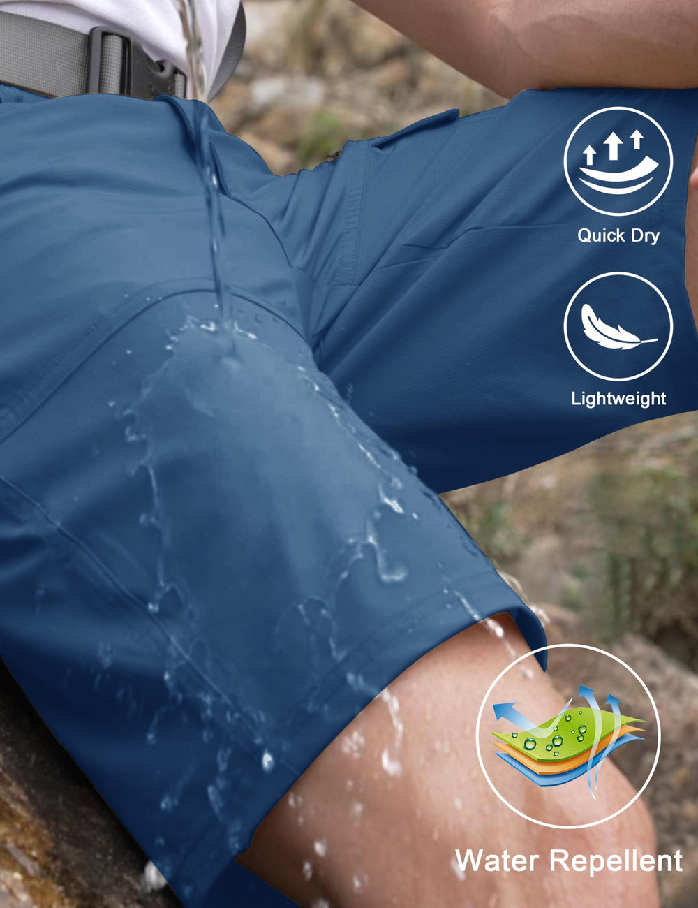 CRYSULLY mens hiking short right thigh pocket supports on-trail organization.