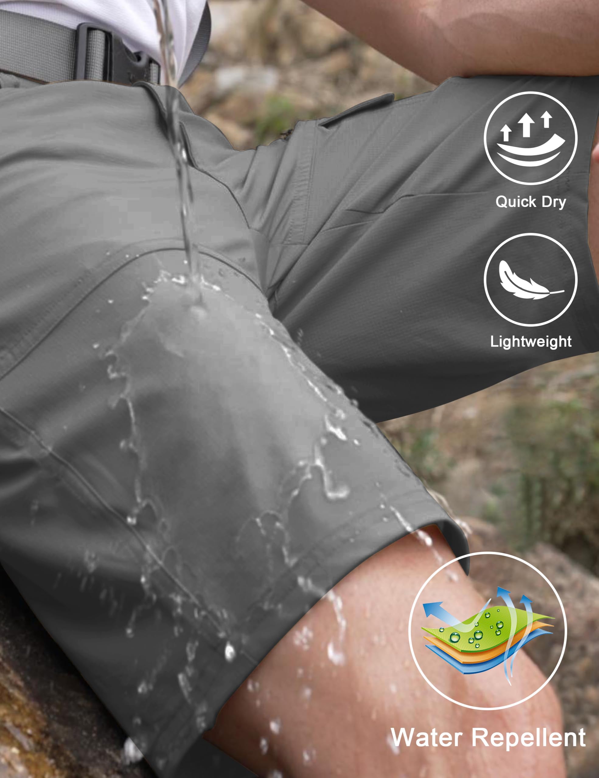 CRYSULLY shorts elastic waistband close-up shows flexible, comfortable fit.