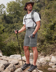 CRYSULLY men's shorts side-pocket-zip view highlights secure storage during hikes.