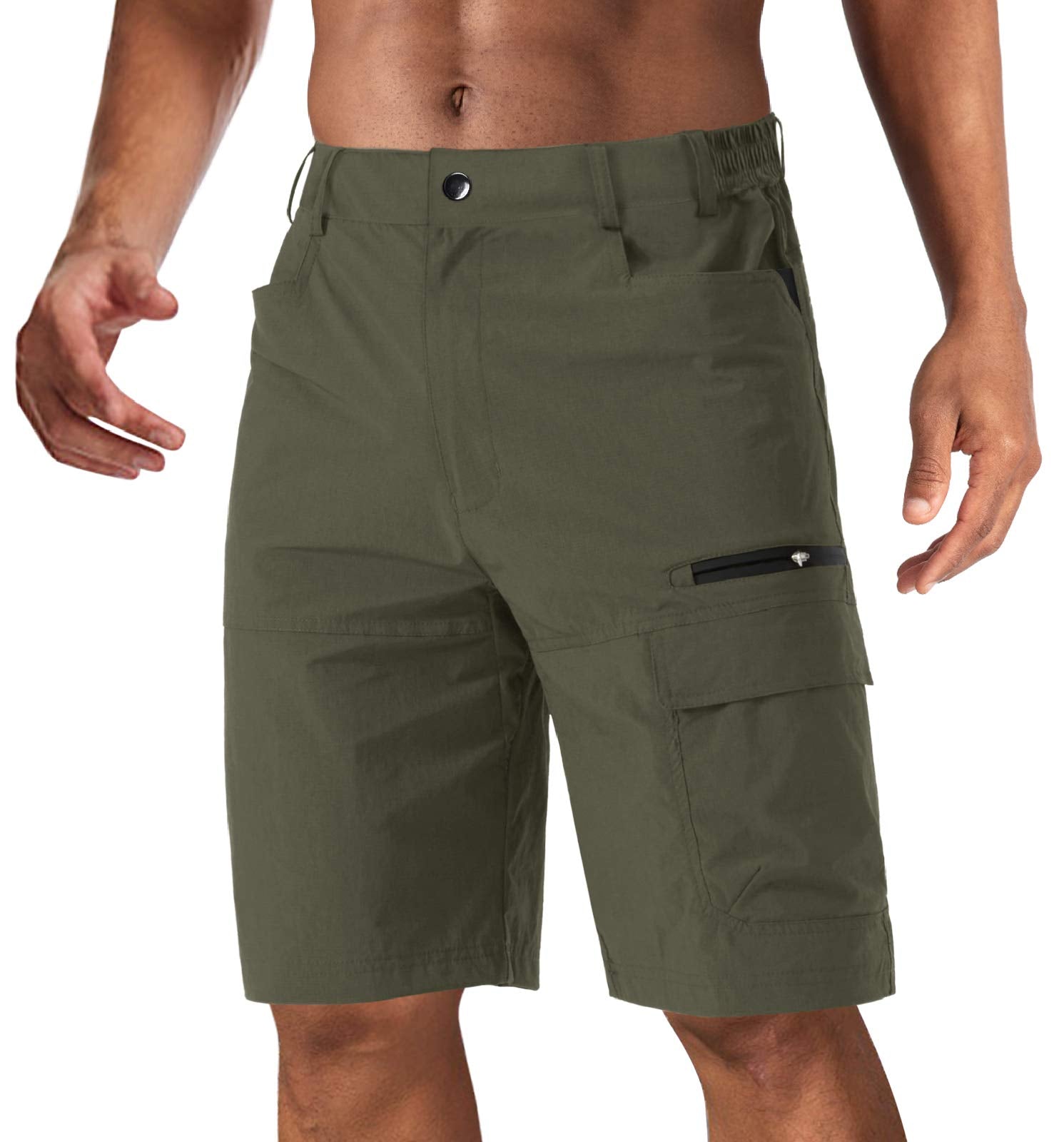 CRYSULLY men's summer outdoor shorts front view with cargo pockets for easy access