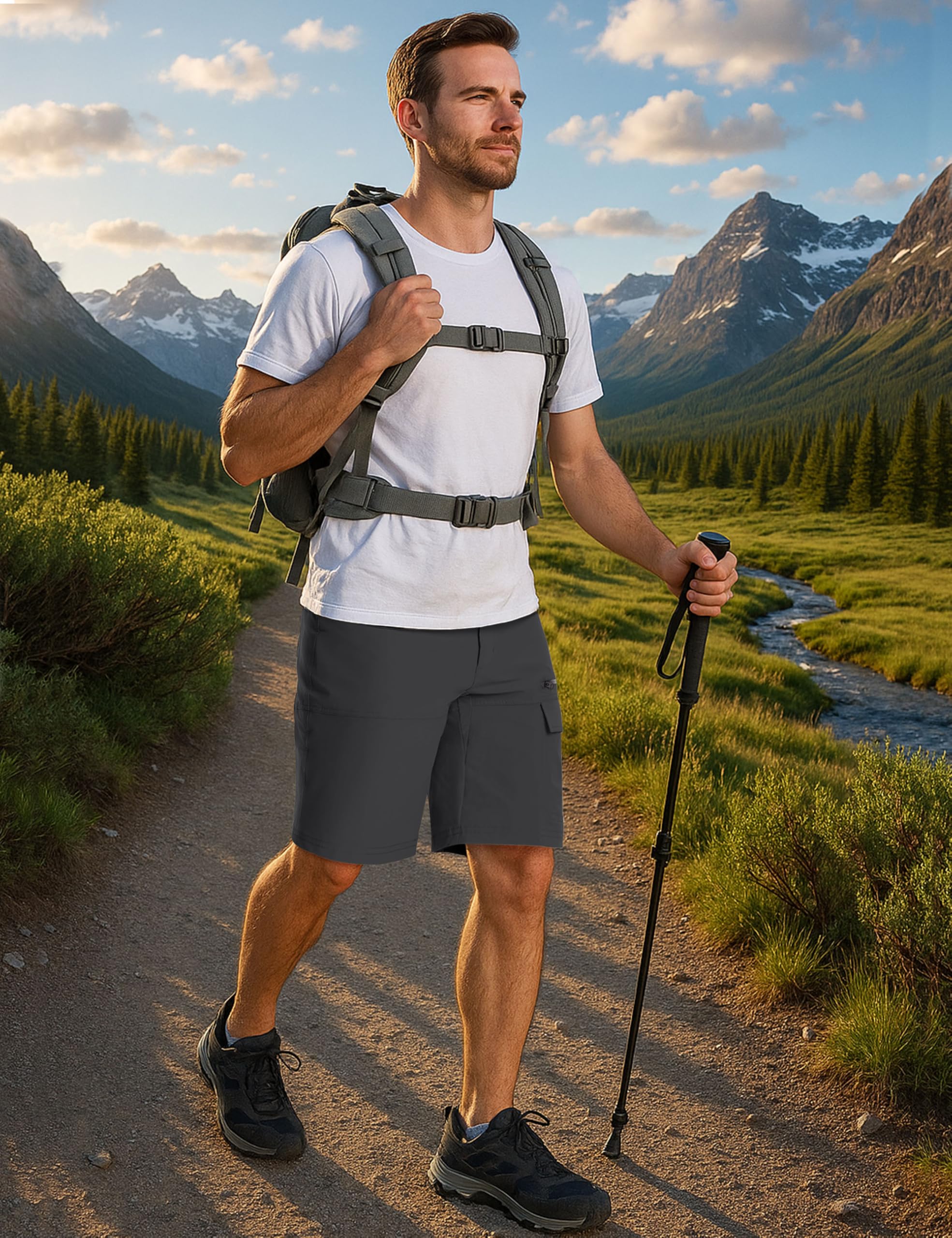 CRYSULLY shorts back pocket zip provides safe storage on trips.