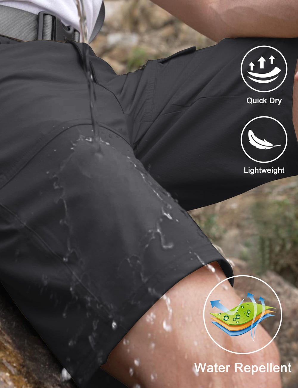 CRYSULLY shorts elastic waistband delivers flexible, easy wear for travel.