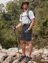 CRYSULLY shorts front pockets zip secure essentials during hikes.