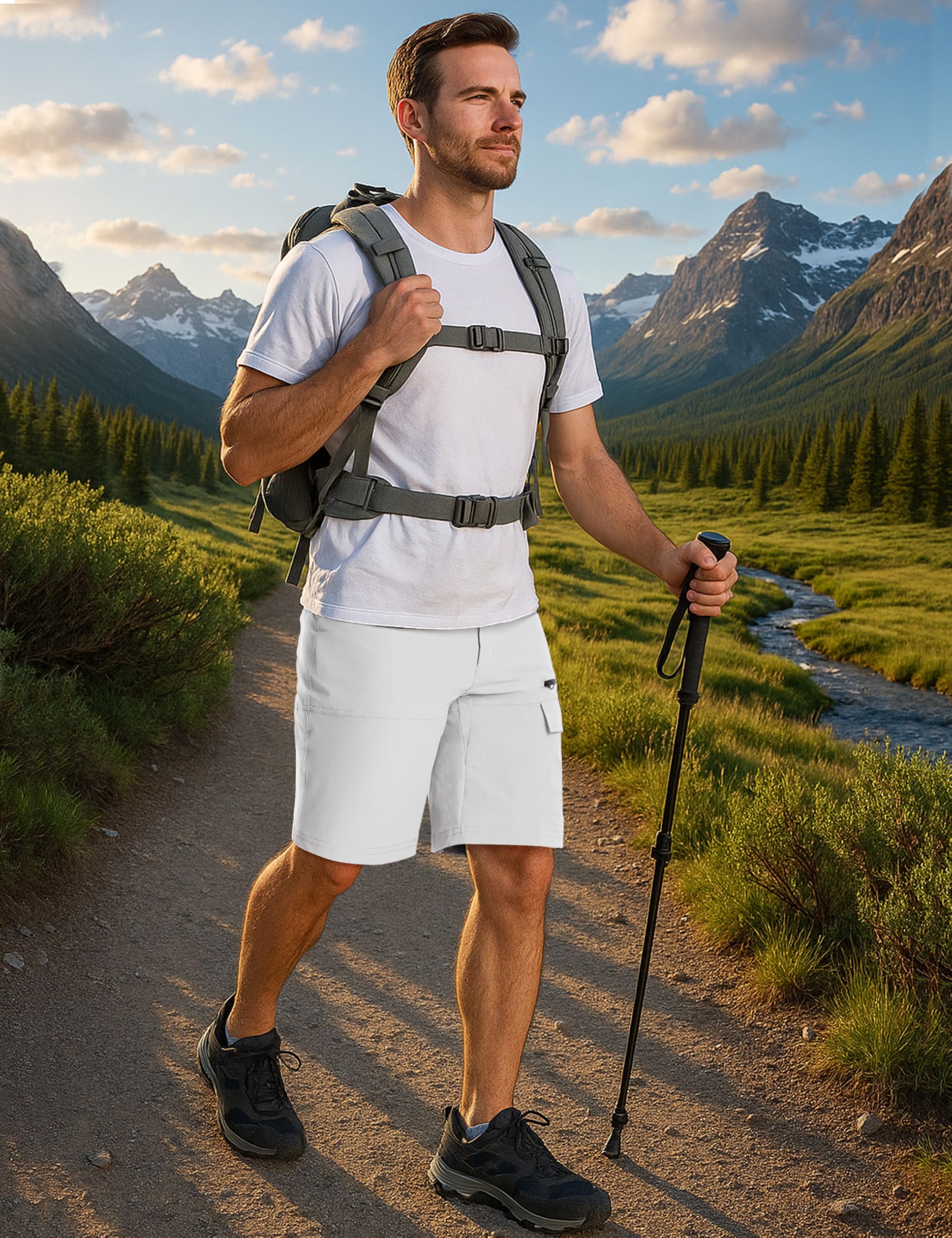CRYSULLY shorts back zip pocket view shows secure, hands-free essentials for daily adventures.