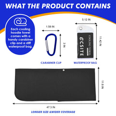 CSITE cooling hoodie towel wet activation showing instant cooling during sport