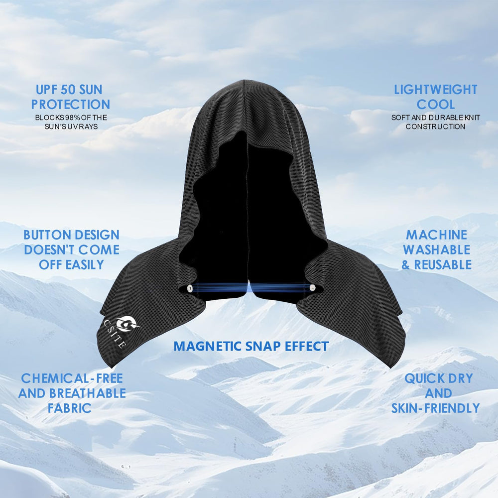 CSITE cooling hoodie towel wringing and shaking action for cooling refresh