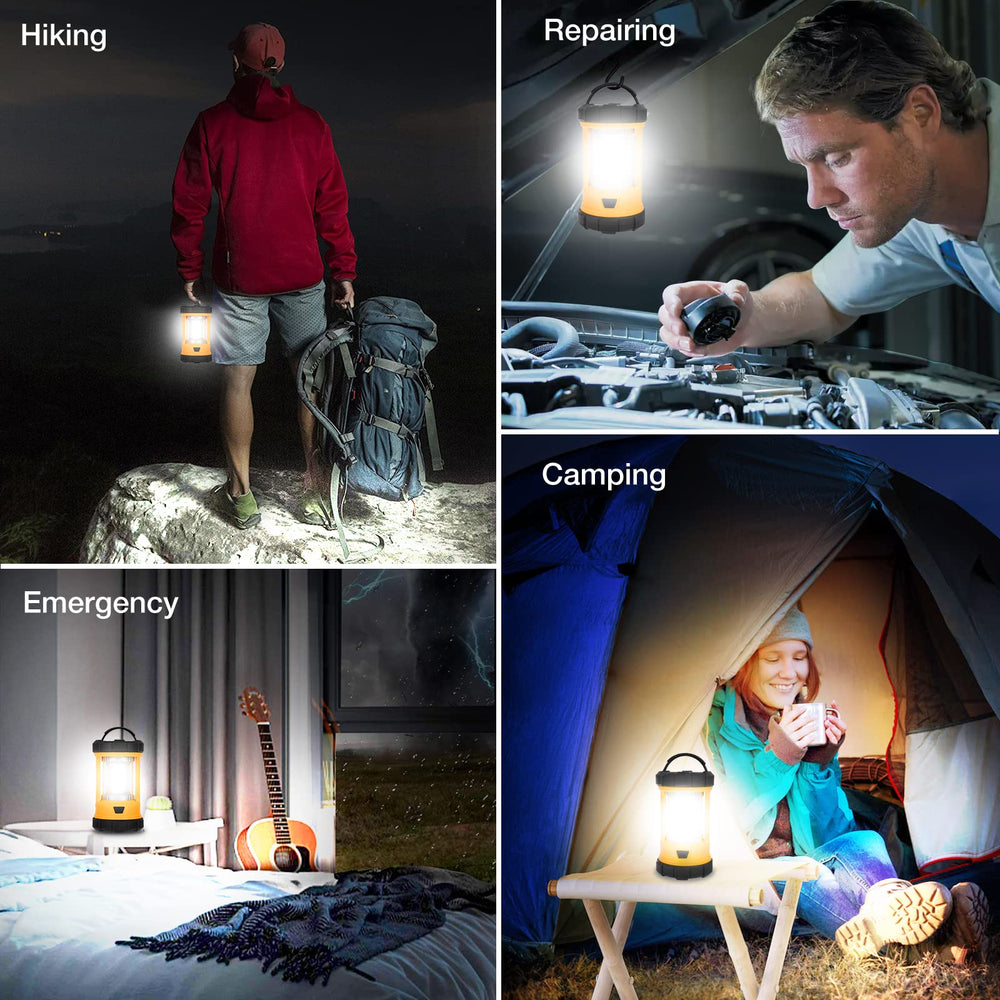 CT CAPETRONIX collapsible-hook lantern easily hangs inside a tent or on a branch.