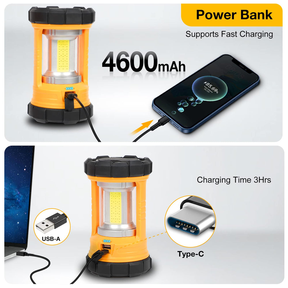 CT CAPETRONIX lantern with USB-out port to charge devices on the go.