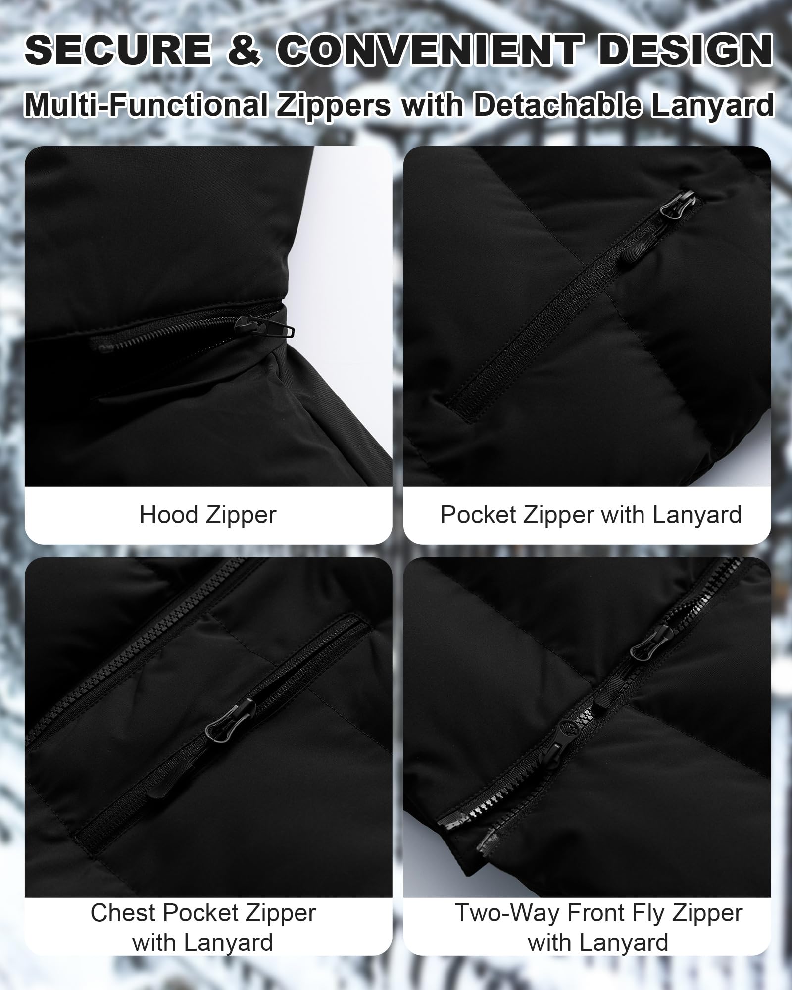 CTFASHION men's puffer jacket wearing model showcasing versatile outdoor-ready style.