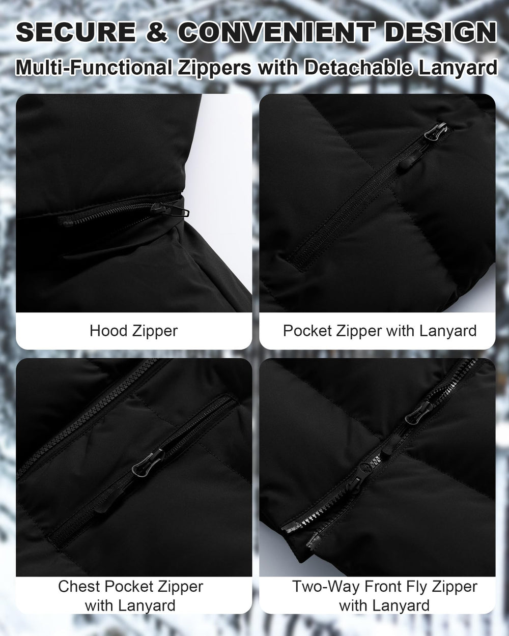 CTFASHION men's puffer jacket wearing model showcasing versatile outdoor-ready style.