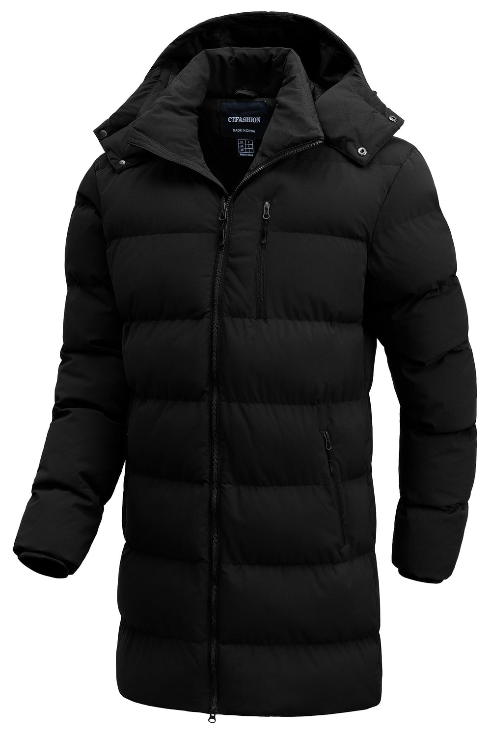 CTFASHION puffer jacket long waterproof front view delivers all-weather warmth for city and outdoors