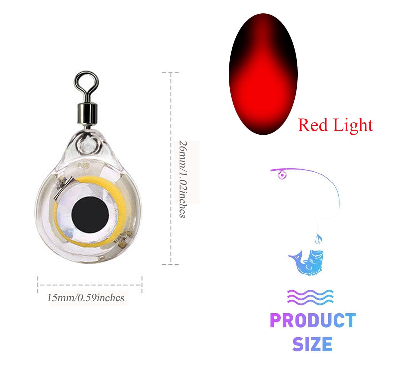 Close-up of CTKcom red underwater fishing light