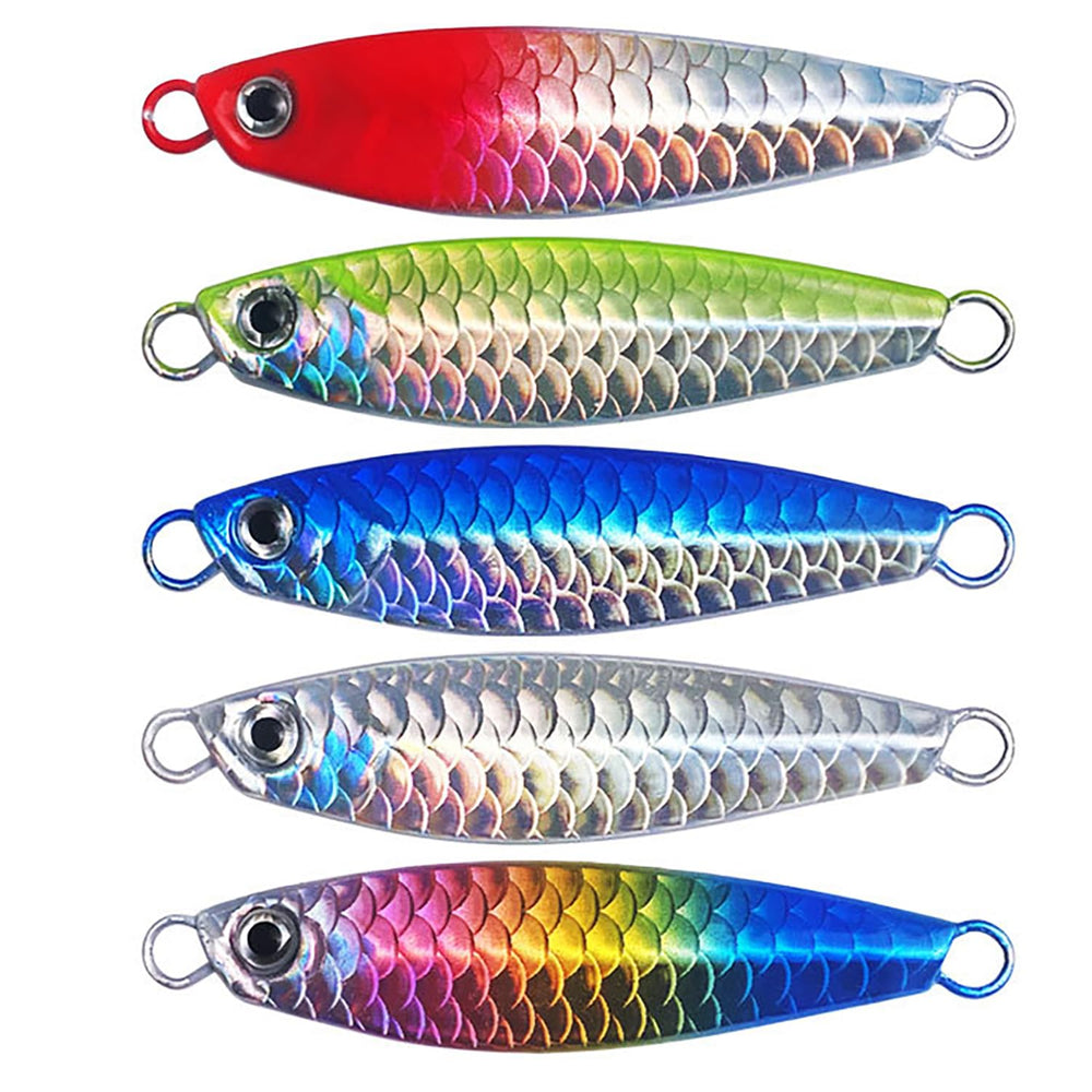 Close-up of CTWHA saltwater jig spoon showing reflective coating
