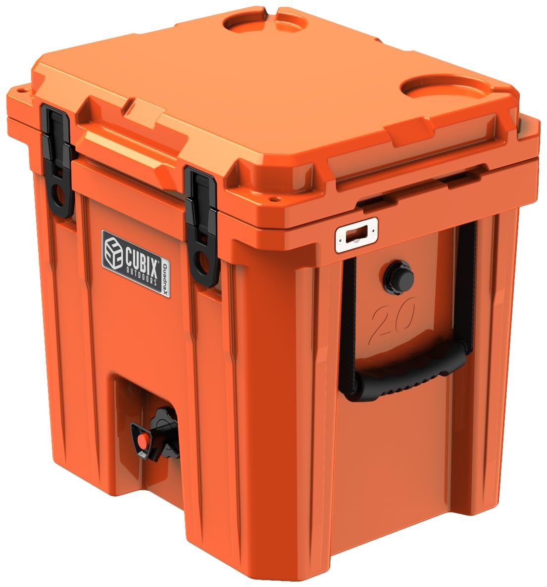 Cubix Outdoors QuadraX 20QT lid-close demonstrates spill-free transport.