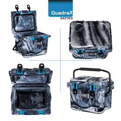 Cubix Outdoors QuadraX 10QT cooler with built-in cup holders for easy on-the-go sipping.