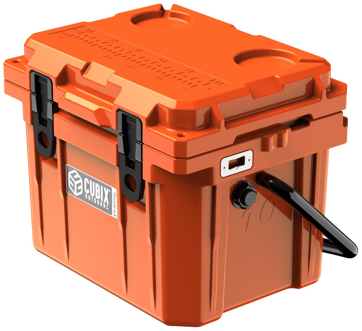 Cubix Outdoors QuadraX quick-catch latch cooler—secure seal for leak-free transport