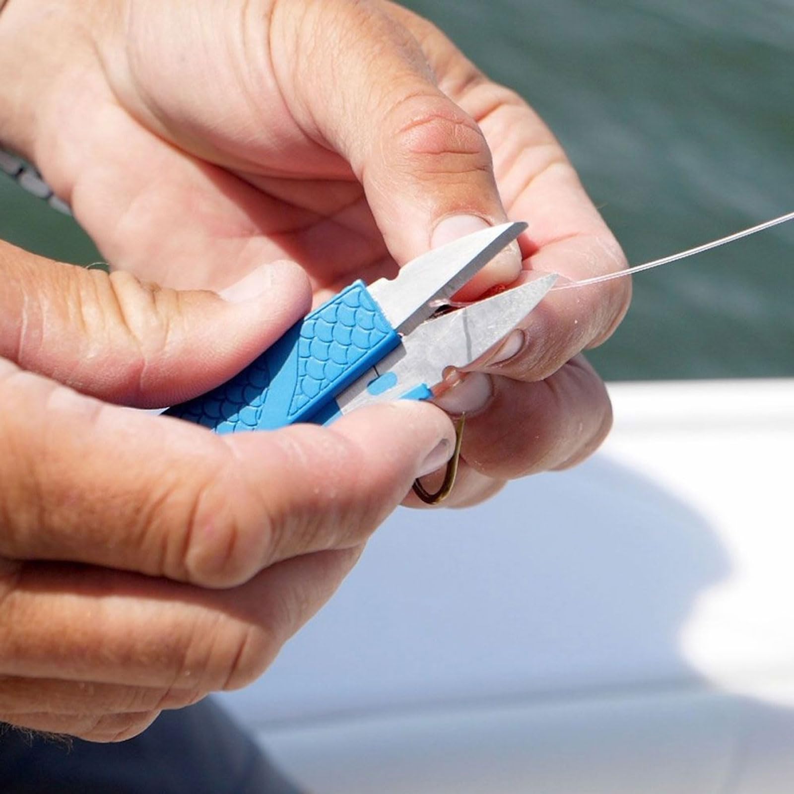 Cuda 4 inch Braid Nipper attached to gear during freshwater trip