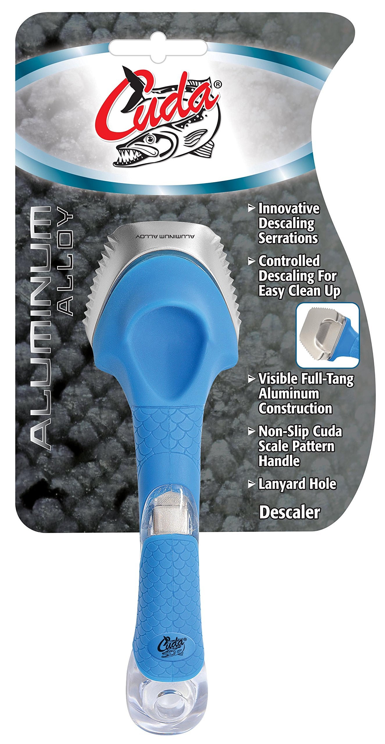 Cuda Descaler BLUE 18115 dimensions show a compact bottle for tackle boxes.