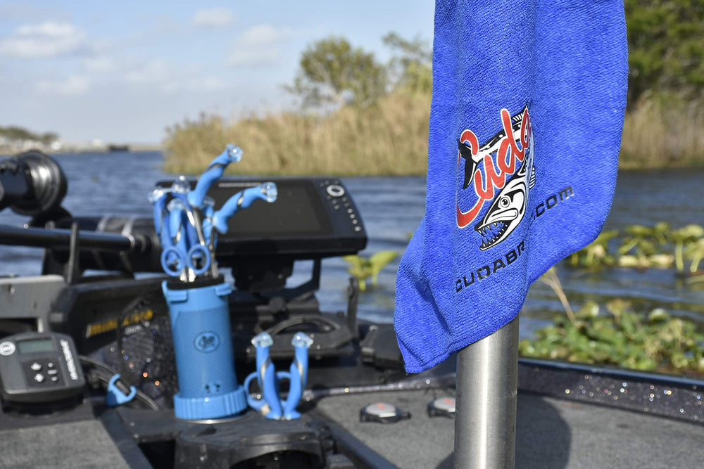 Cuda Tackle Center blue compact tool container; organize small gear on the boat.