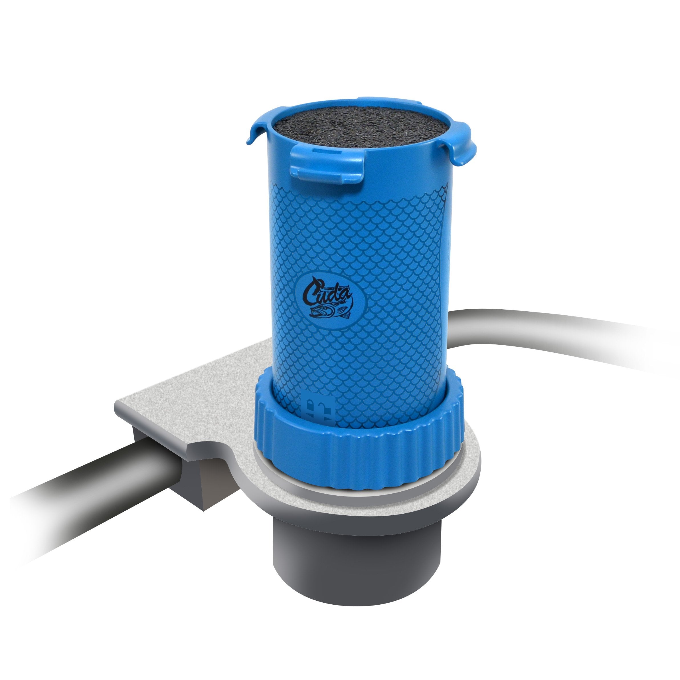 Cuda Tackle Center blue interior diameter detail; designed for range 3.27–3.46 inches.