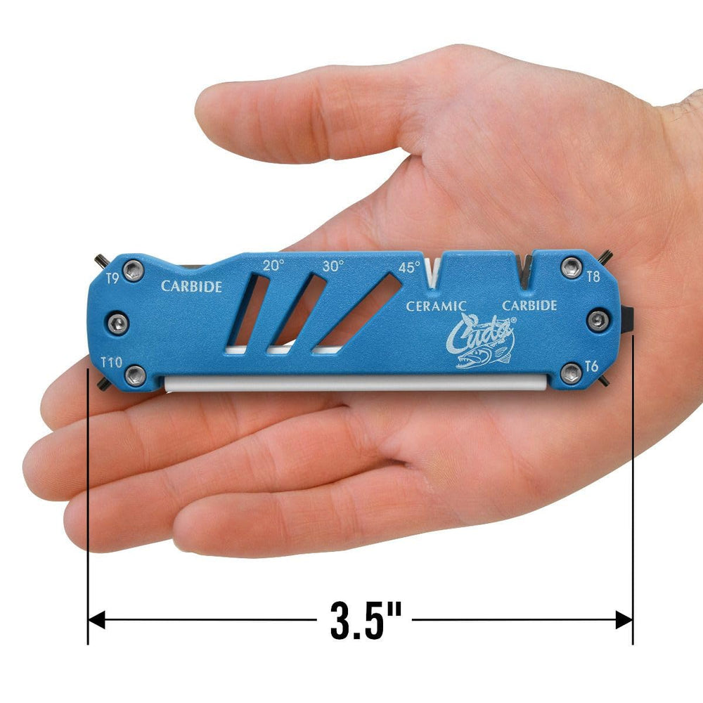 Cuda carbide sharpener notch handles tougher blades for reliable edges.