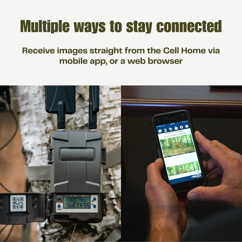 Cuddeback bundle image shows easy outdoor installation options.