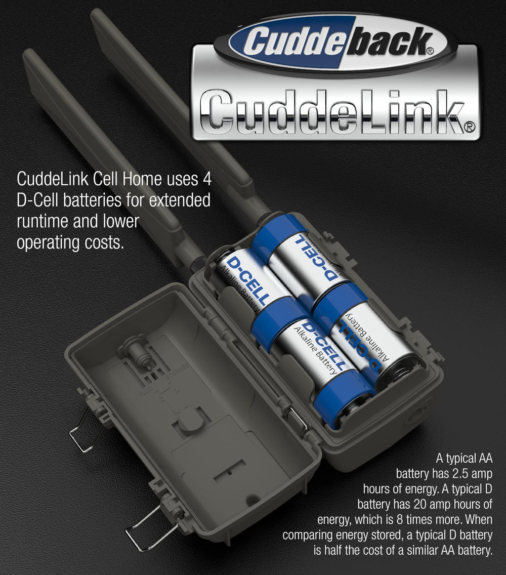 CuddeLink Cell Home power and storage options with batteries and SD up to 256GB.