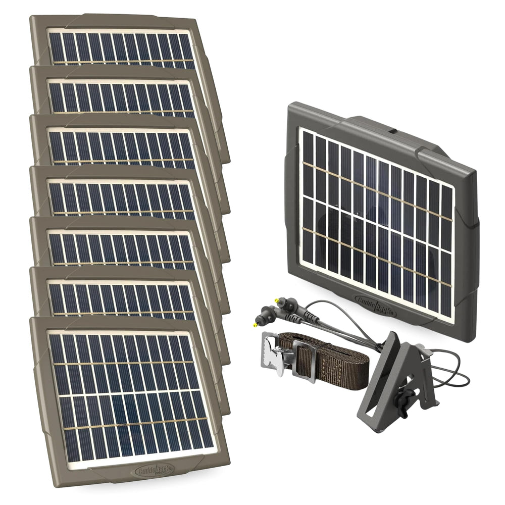 Cuddeback PW-3600 solar panel powers cameras for uninterrupted wildlife monitoring.