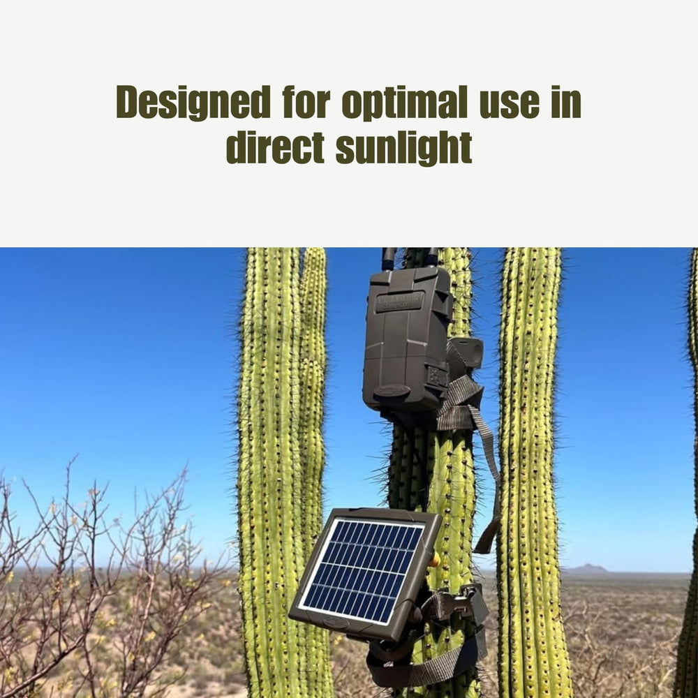 Cuddeback PW-3600 weatherproof charger withstands rain and dust.