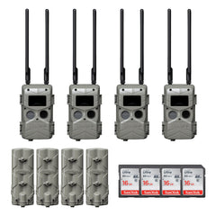 Cuddeback Tracks Black Flash camera in a field setup for remote monitoring.