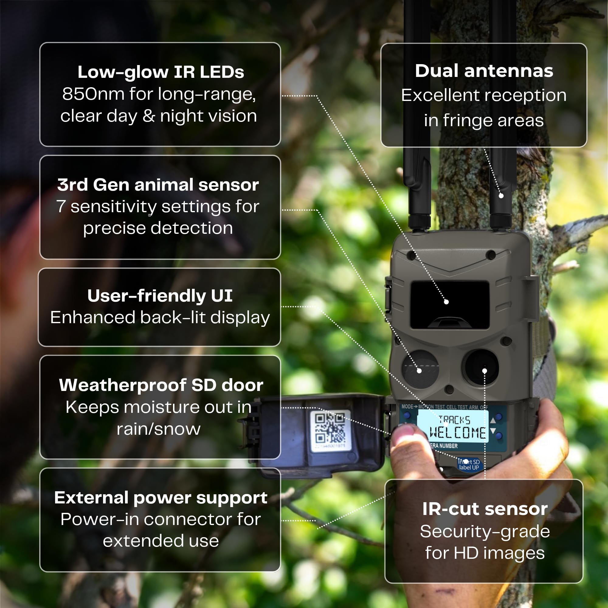 Cuddeback Tracks IR Camera night-vision view for nocturnal footage.