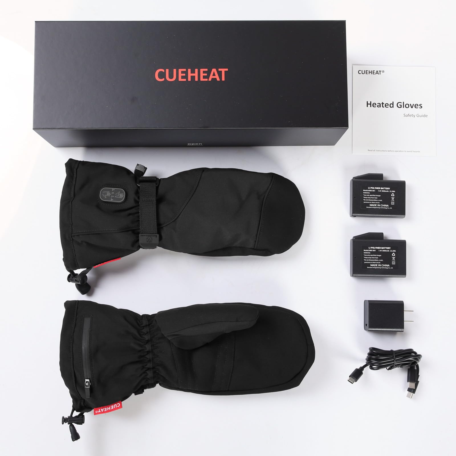 CUEHEAT heated mittens include a protective battery case for safety.