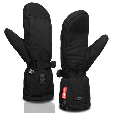 CUEHEAT heated mittens deliver full-hand warmth across palm and fingers.