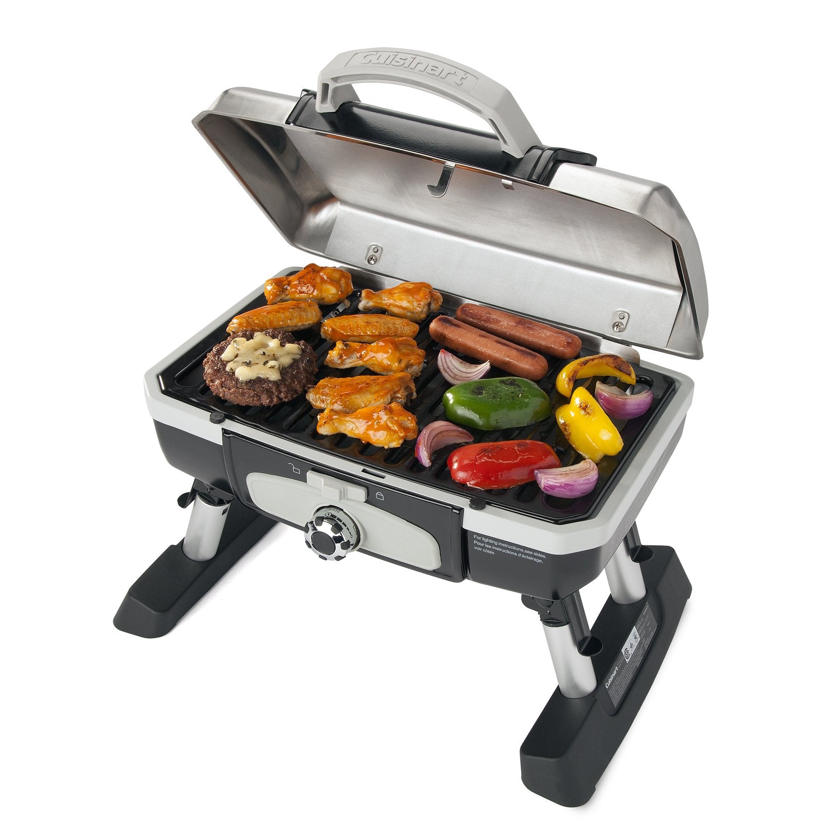 Cuisinart Petite Gourmet portable grill 150 sq in cooking area suitable for burgers and chicken