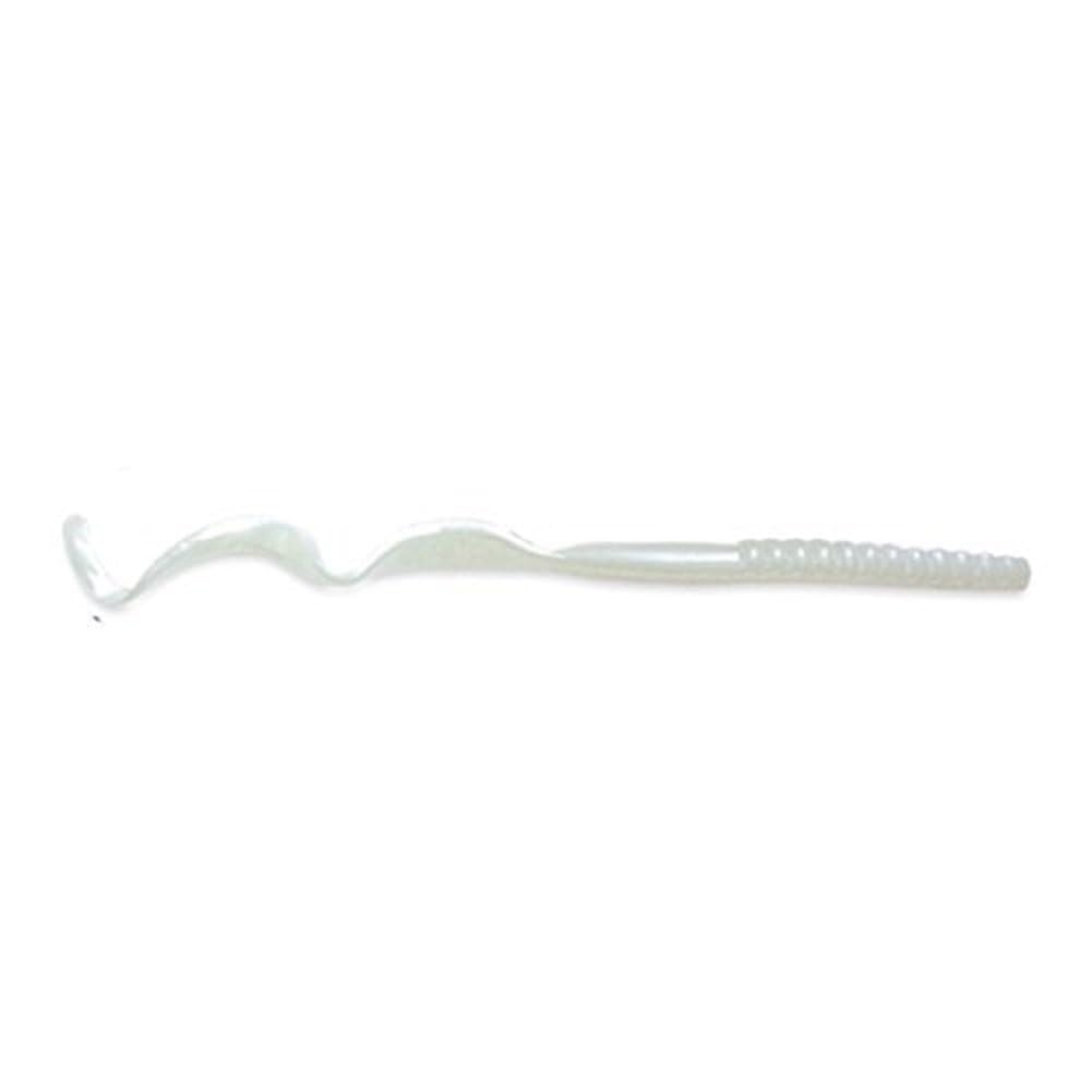 Culprit Surf C720-42 original pearl white plastic worm close-up for a durable fishing lure.