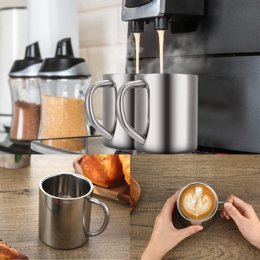 Cunhill stainless steel mug with double-wall insulation keeps drinks hot