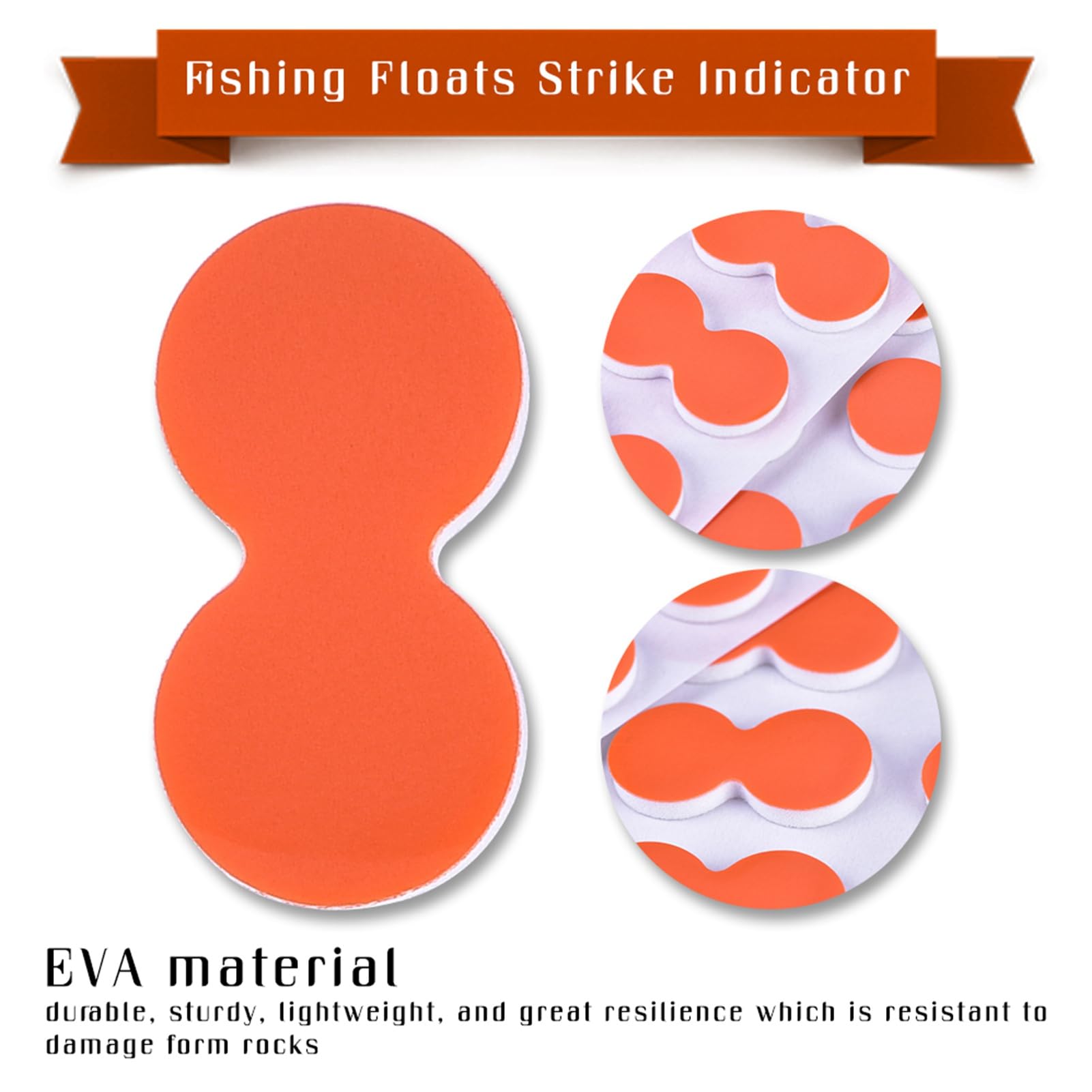 Pinch-on fly fishing floats attached to fishing line