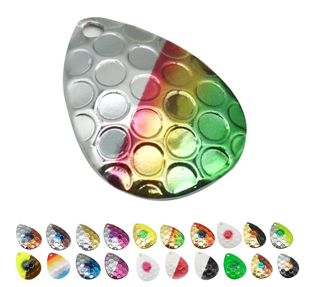 Cuoyuqie 30pcs Colorado blades spinner lure parts – mixed color, front view