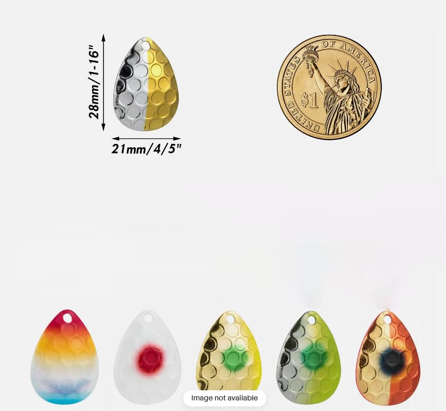 Hammered Colorado blades spinner components for lure making – mixed color