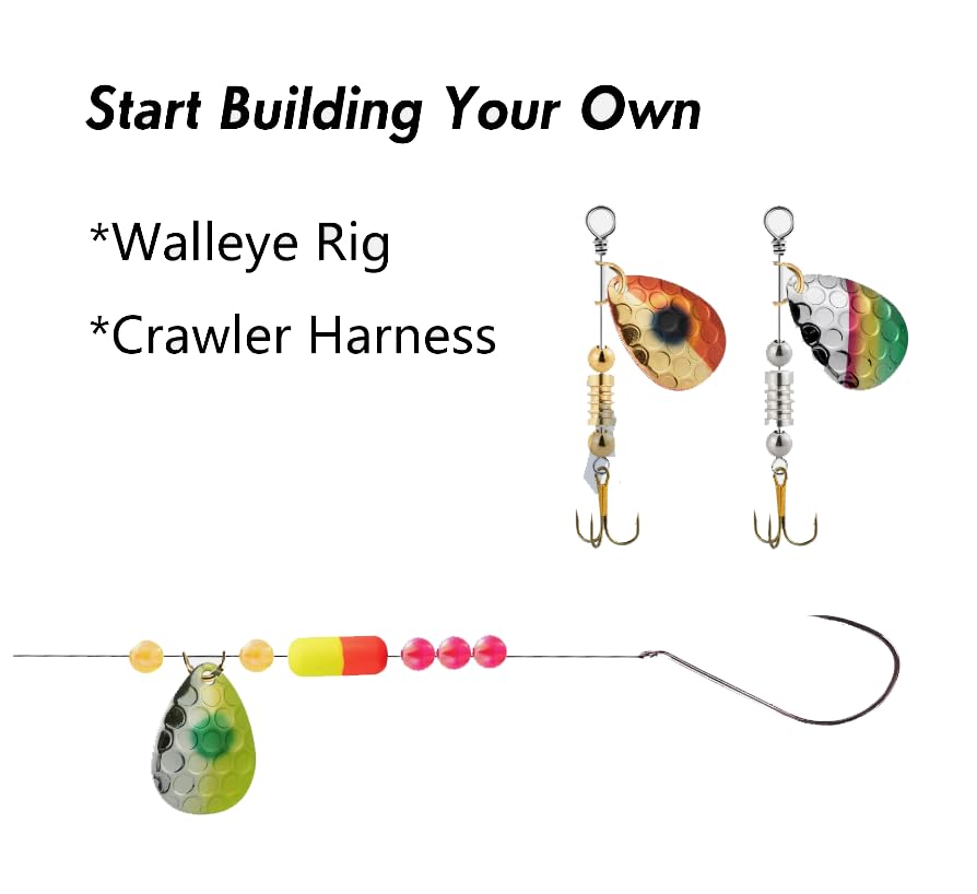 Close-up of Cuoyuqie Colorado blades – spinner lure parts